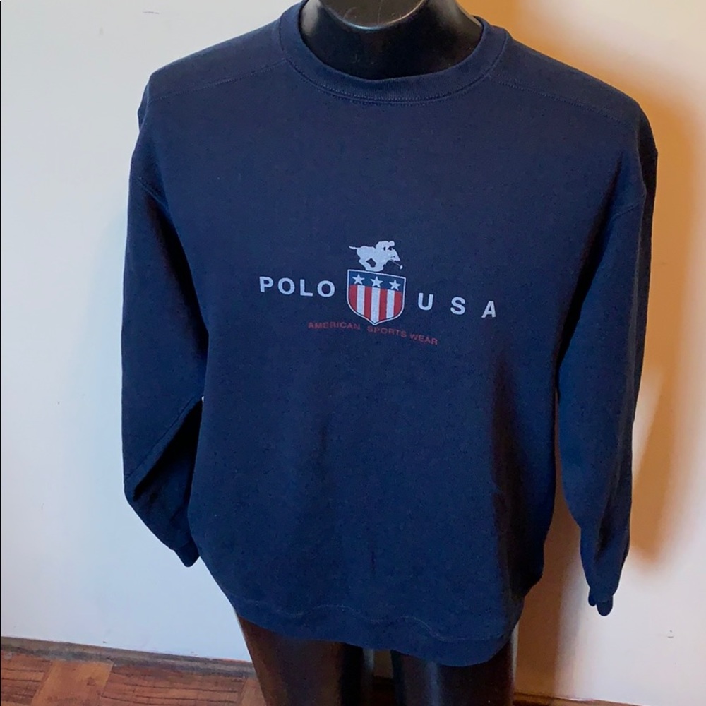 Vintage Polo USA Crewneck Fleece Sweater sz L